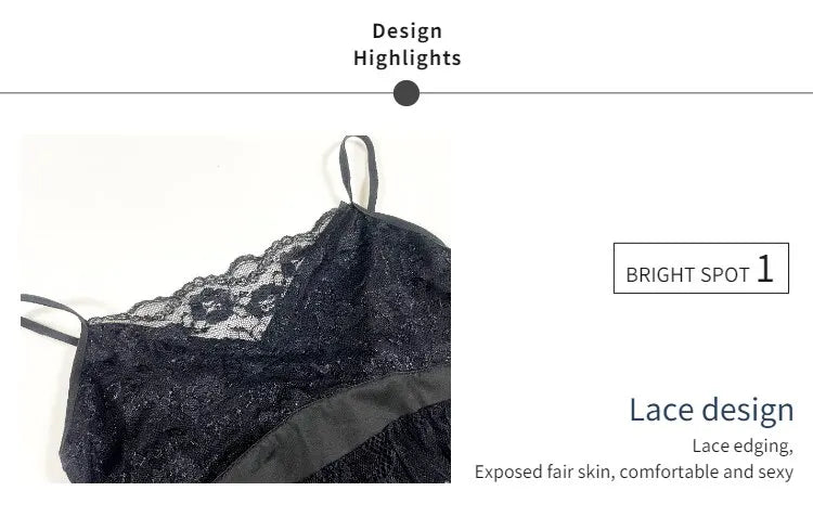 Women's Lace Babydoll Lingerie Set – Soft Chemise Nightgown with G-String | Elegant Spaghetti Strap Sleepwear