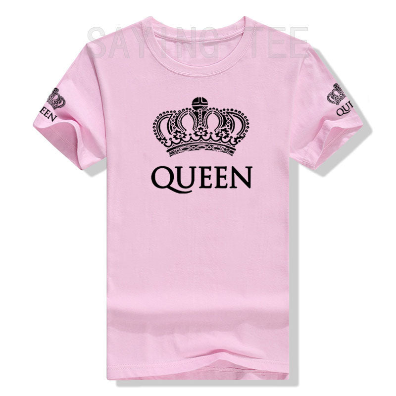 Matching Shirts for Couples Set for Him and Her King Queen T-Shirts Boyfriends Girlfriends Clothes Short Sleeve Graphic Tee Tops