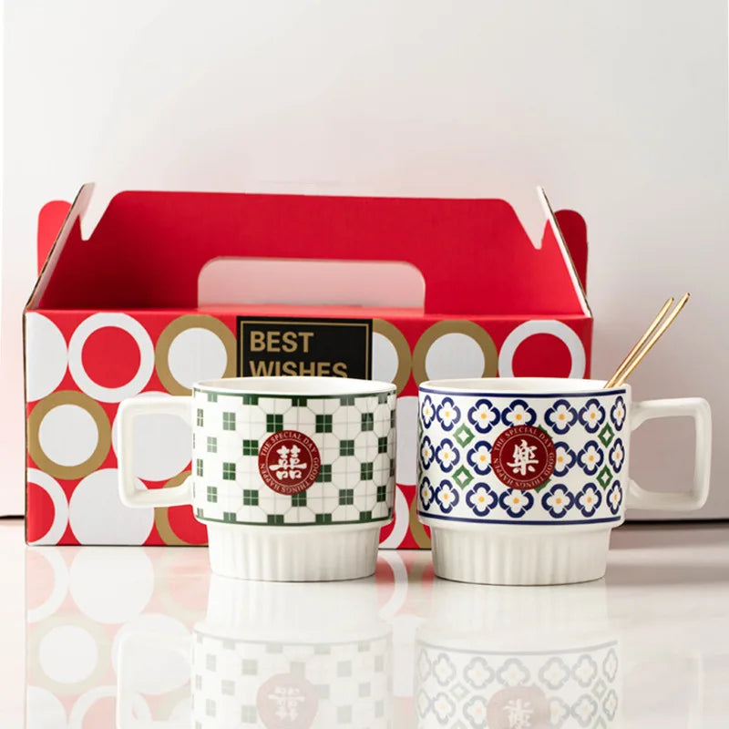 Wedding cup A pair of mugs wedding gift to the couple boudoir couple cup gift box with hand gifts