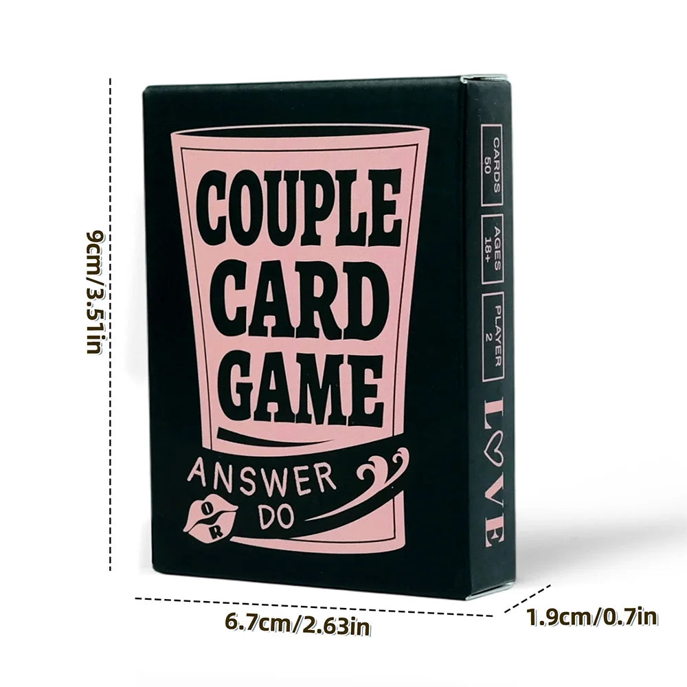 Couple Card Game Romantic Truth or Dare Drinking Game for Adults Date Night Activity Anniversary Valentine Gift 50Pcs