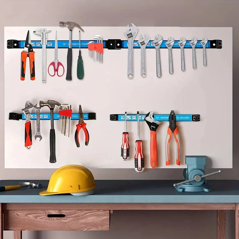 12 inch Magnetic Tool Holder Heavy Duty Tool Bar,Space Saving Metal Organizer Rack Tool for Workshop Garage Home