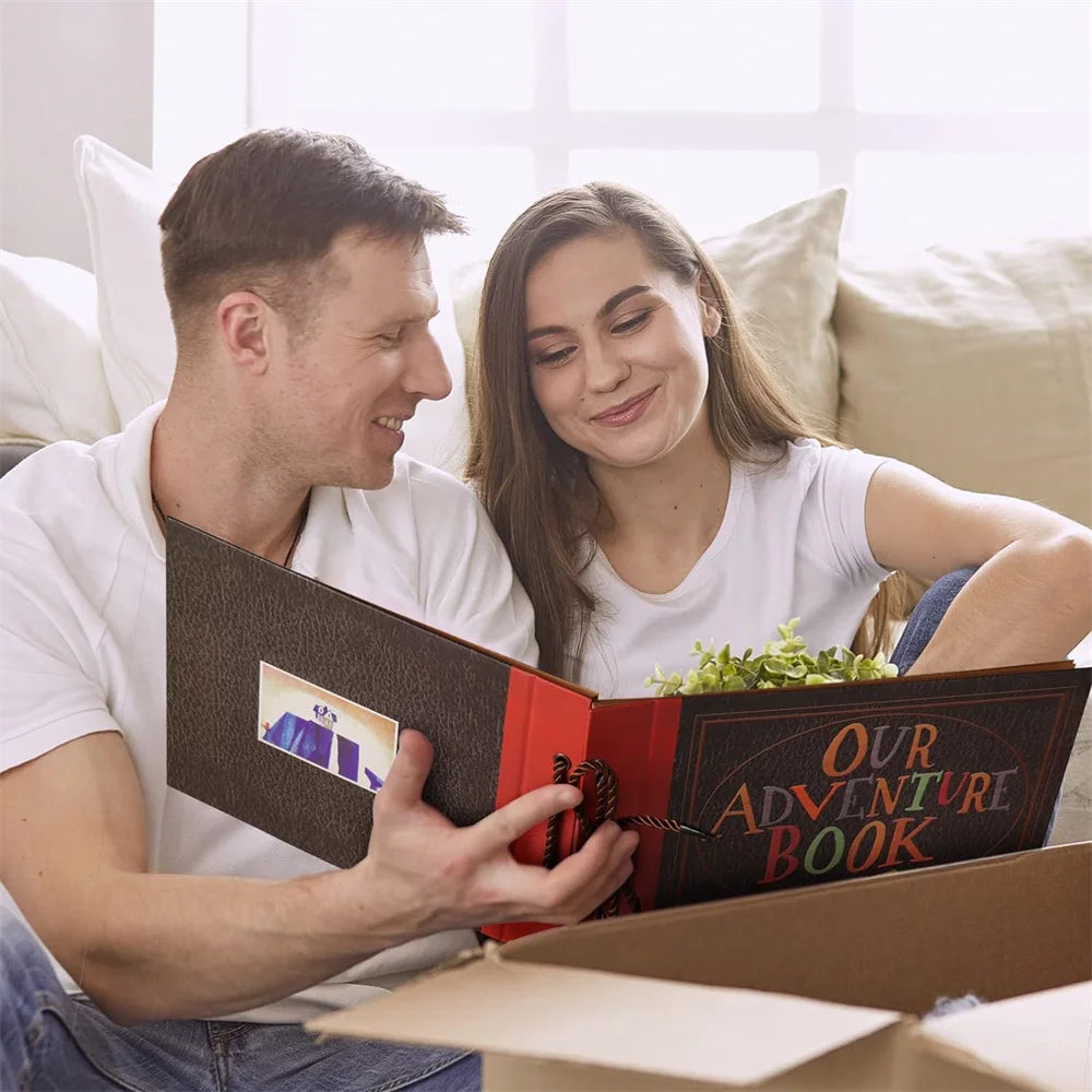 40 Pages DIY Adventure Album Photo Album Handmade Scrapbook Adventure Book Retro Kraft Album Anniversary Wedding Guest Book