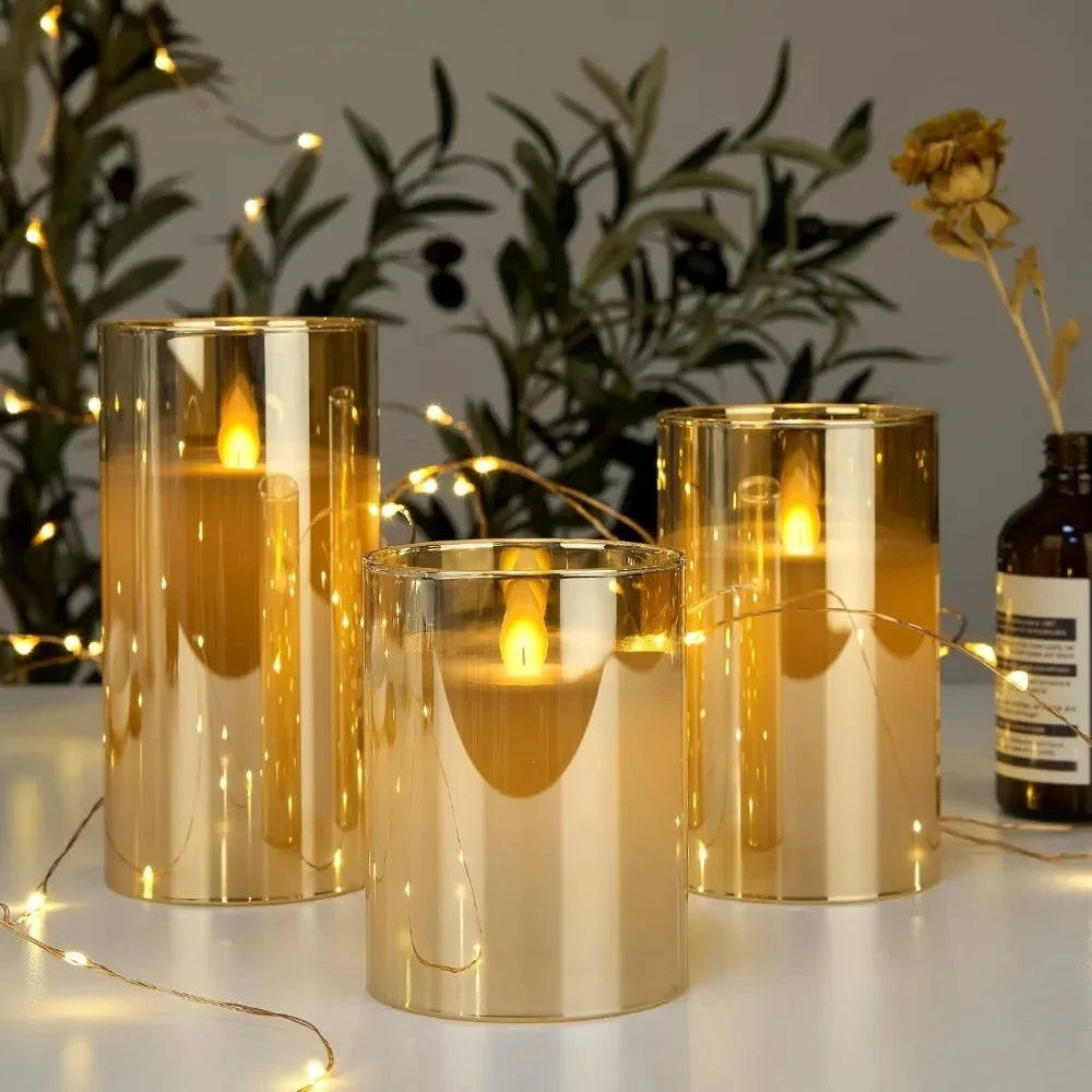 LED lights electronic candles LED candle decorations acrylic candles complete set of remote control timers Christmas and wedding