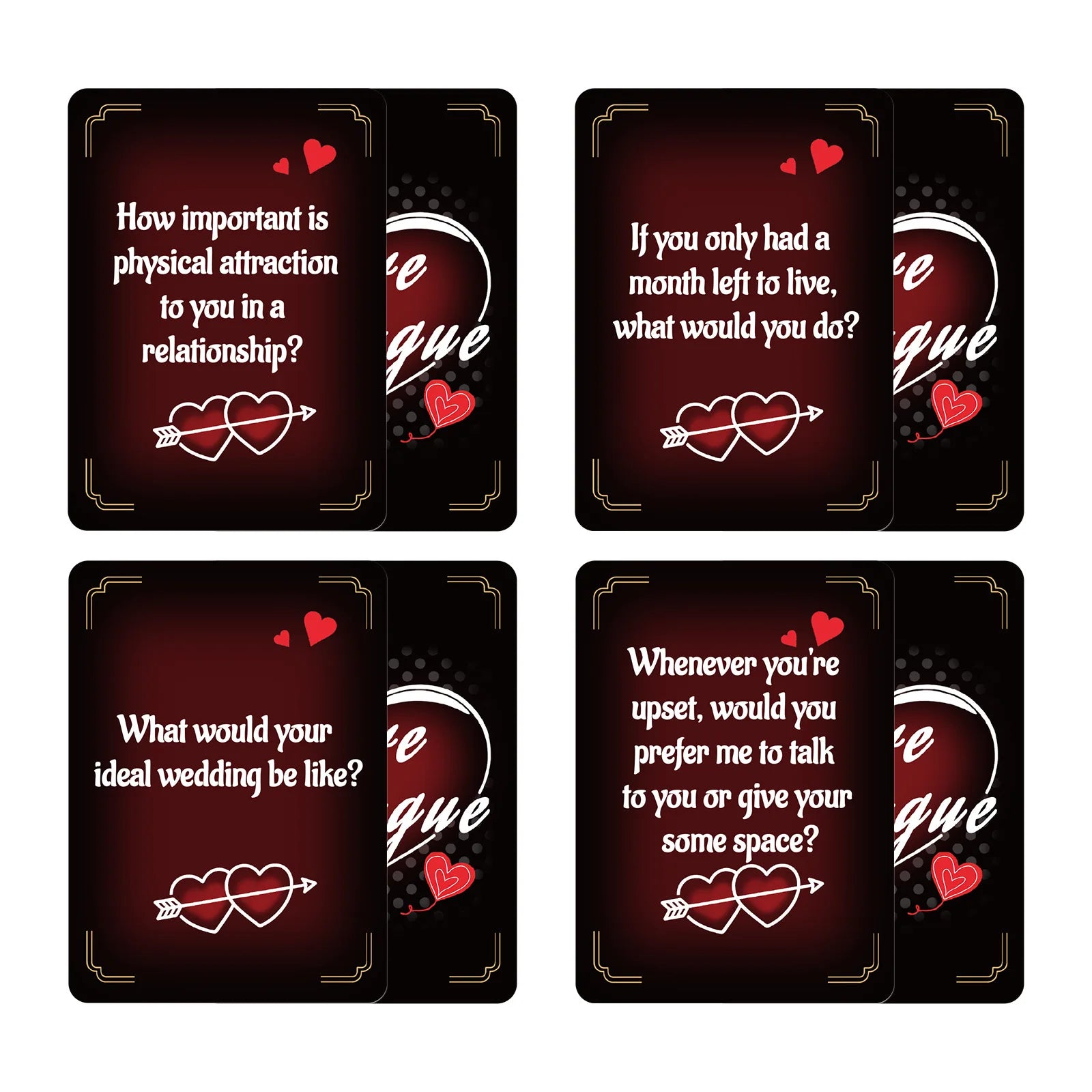 50-Pack Couple Interaction Question-Answer Game Cards Married Fun Leisure Entertainment Dialogue Cards