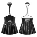 Women Mini Dress Female Sexy Lingerie Backless Open Chest Halter Ruffled Latex Skirt Pole Dance Party Nightclub Costume XXXXL