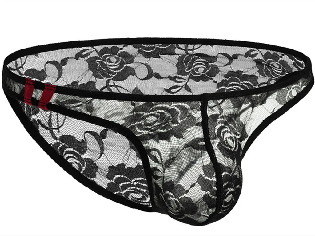 Men's Sexy Lace Briefs – Soft Elastic Intimate Underwear for Men