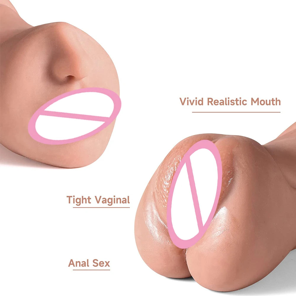 3 In 1 Masturbators Penetration Men Sex Toys Artificial Vagina Anal Mouth Pocket Pusssy Adults Blowjob Male Masturbation Tools