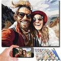 HUACAN Custom Photo Painting By Numbers Kits Couples Travel Hand Painted Diy Gift Home Wall Decoration