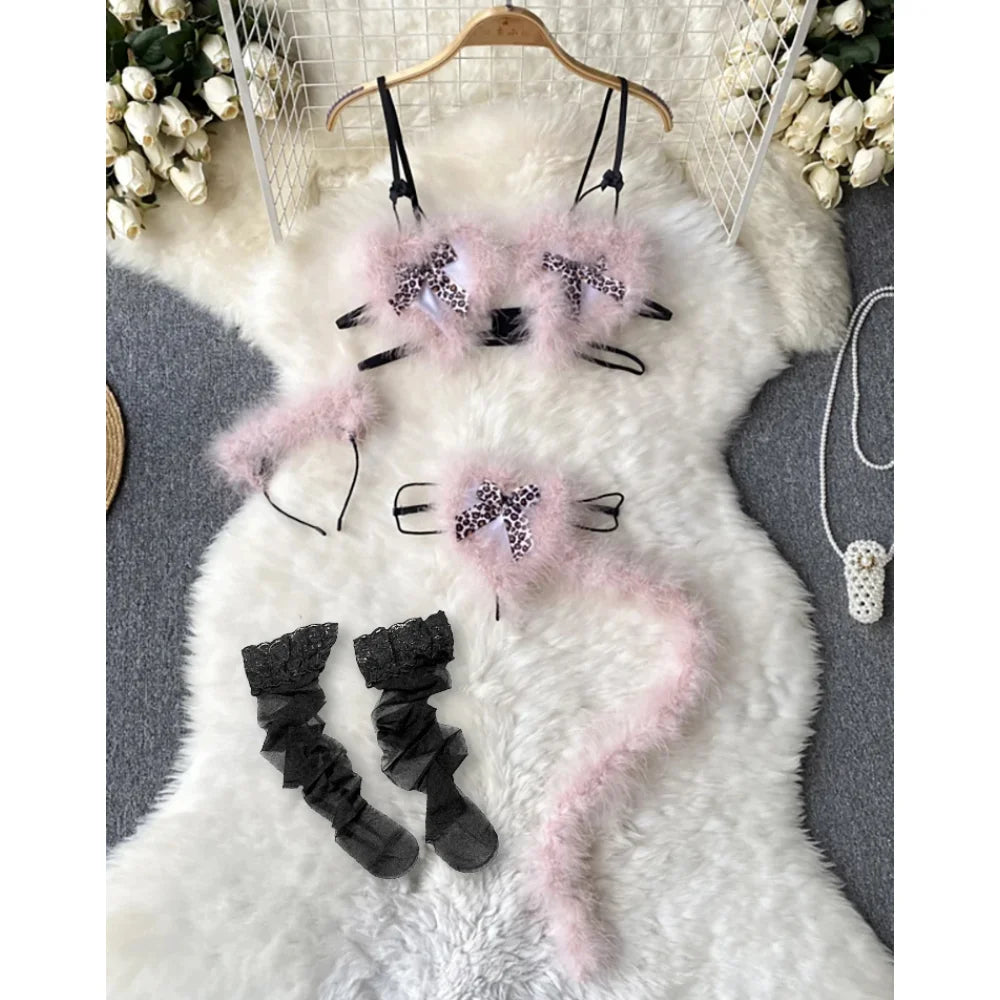 Red Christmas Cosplay Rabbit girl Jumpsuit Sexy Lingerie Belt Women New In Clothing Casual Backless Hollow Out Lace-up Bodysuit