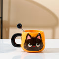 Ceramic  Head Mugs with Spoons Cute Animal Design Drinking Water Cups for Couples Home Office Birthday Gifts