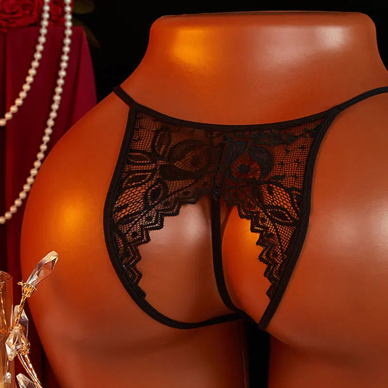 Men's Underwear Crotchless Sex Thong Pearl Sexual Panties For Gay Low Rise Sheer Open Ass Triangle Pants Sissy G-string Lingerie