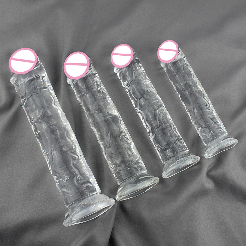 Realistic Jelly Dildo with Suction Cup – 6 Sizes for Women & Men