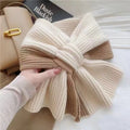 Girls' autumn and winter short cross scarf knitted all-matching neck neck bib Solid color matching winter warm scarf Fashion all