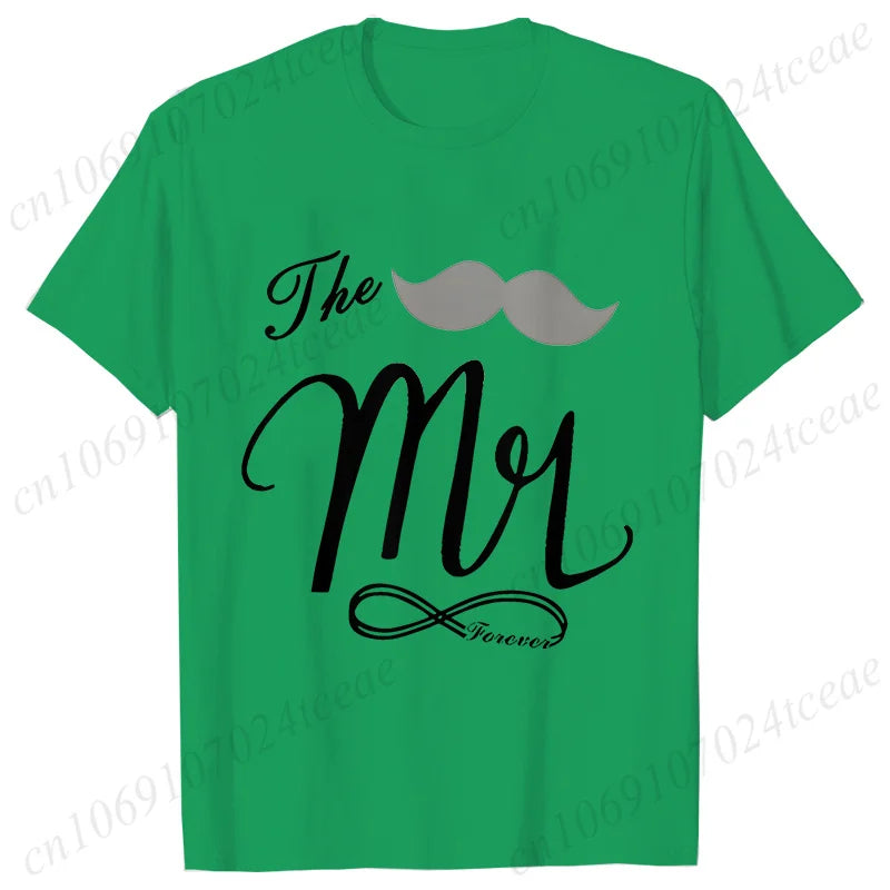Personalized Mr. and Mrs. Shirt,Wifey Hubby T-shirts,Just Married Tops,Wedding Anniversary Gift,Matching Couples Lover Shirts