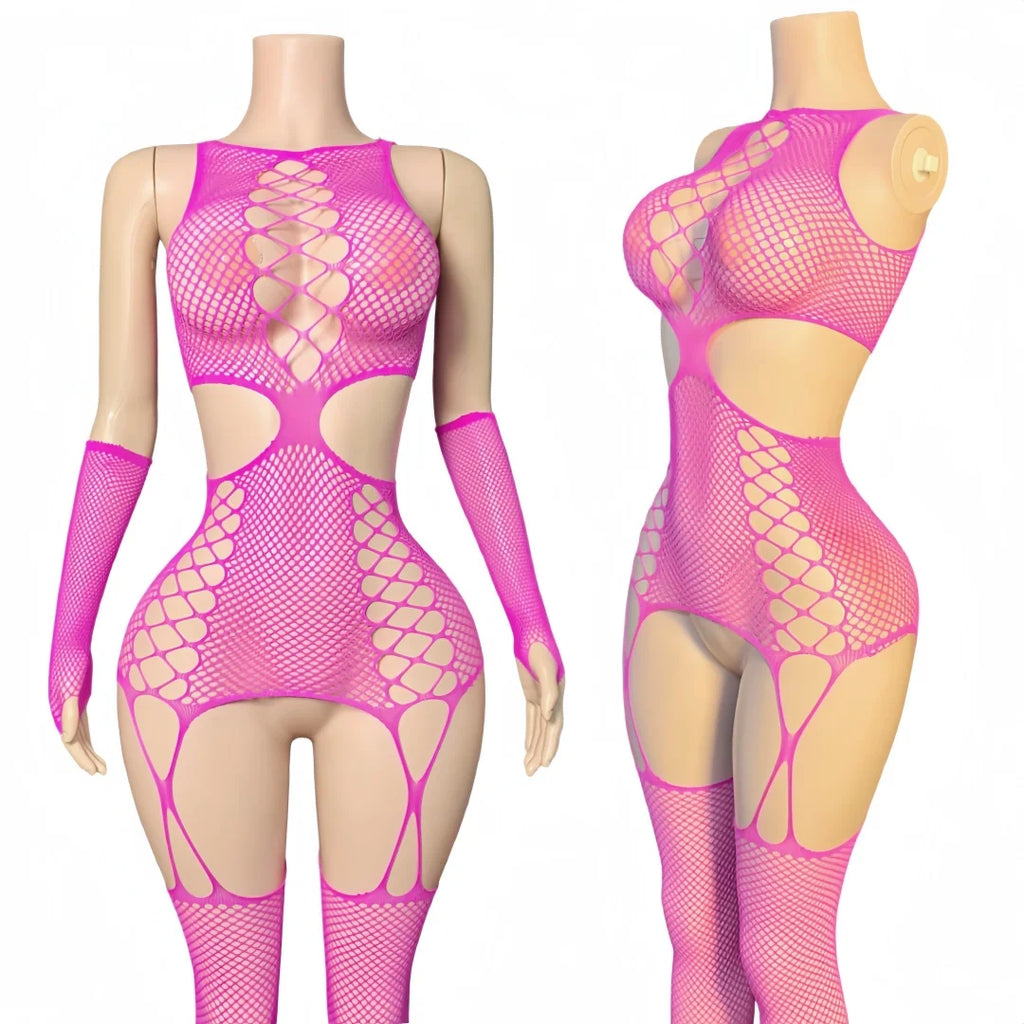 Women's One-Piece Lace Babydoll Bodysuit – Elegant Sheer Lingerie & Intimate Sleepwear