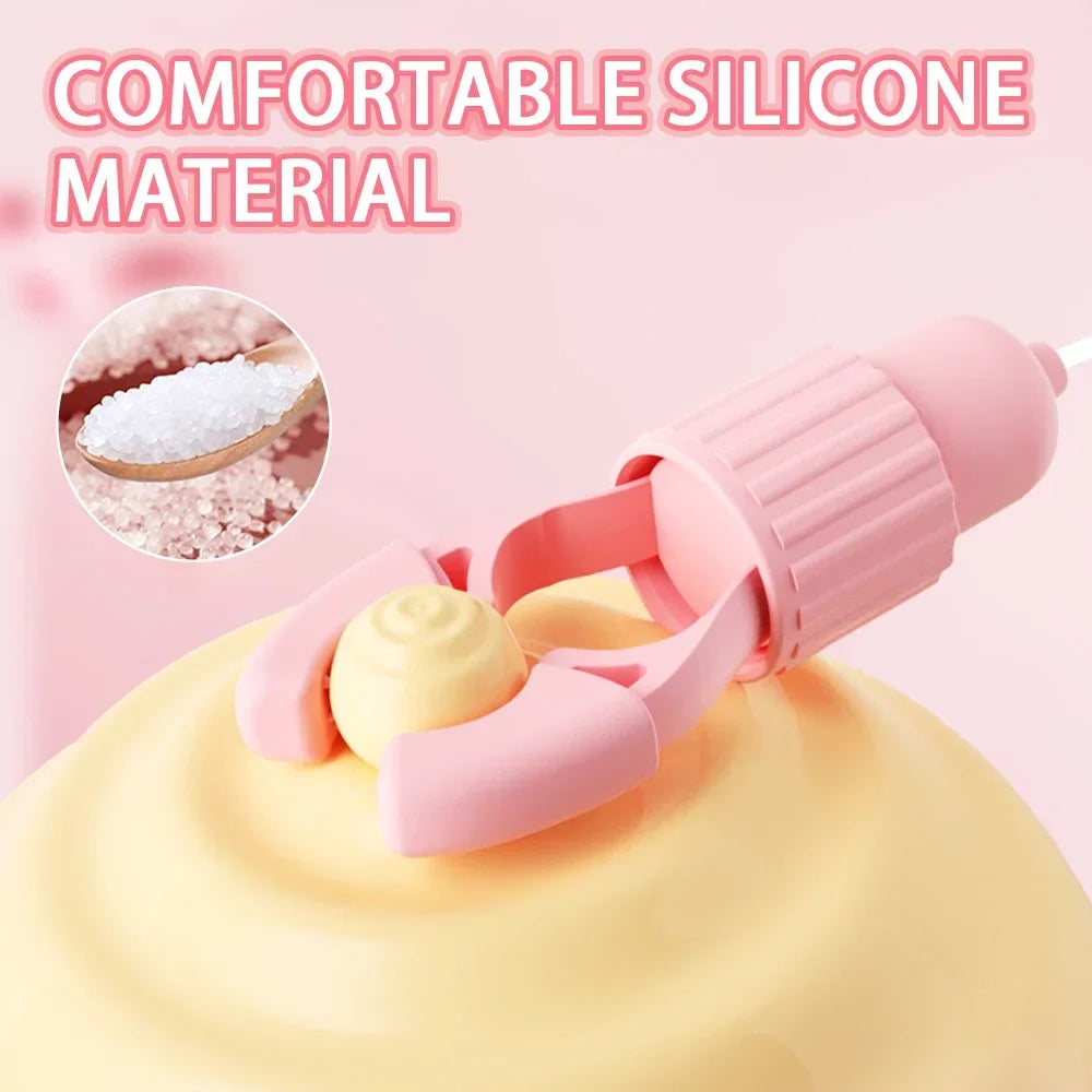 Vibrating Nipple Clamp Vibrator Female Breast Massage Labia Clitoris Clip Stimulation Massager Adult Sex Toy For Women