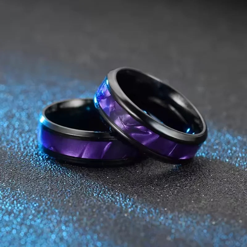 Fashion Couple Rings Romantic Women Heart Purple Rhinestones Zircon Ring Men's Women's Engagement Party Gift Jewelry Wholesale