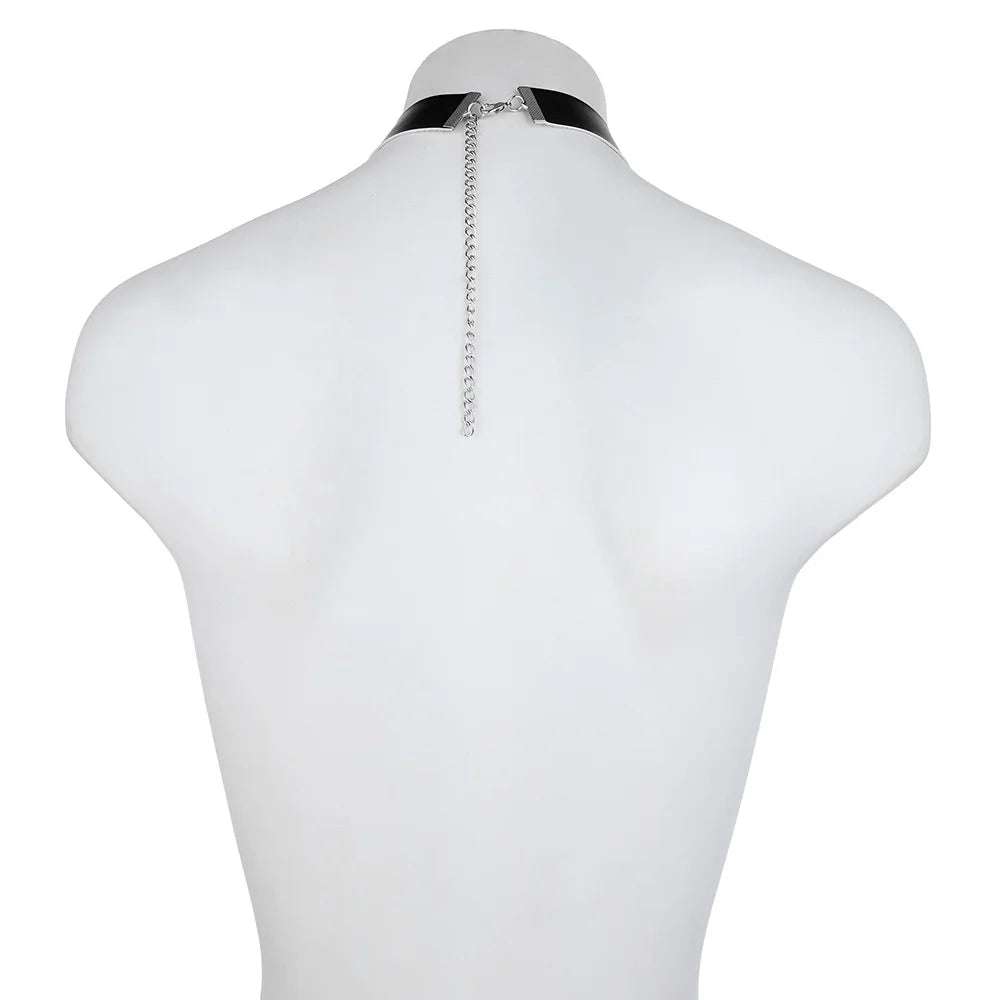Sexy Metal Chain Linked Nipple Cover With Choker Nipple Pasties  Reusable Women Bondage Choker Collar Body Chain Sex Games Toys