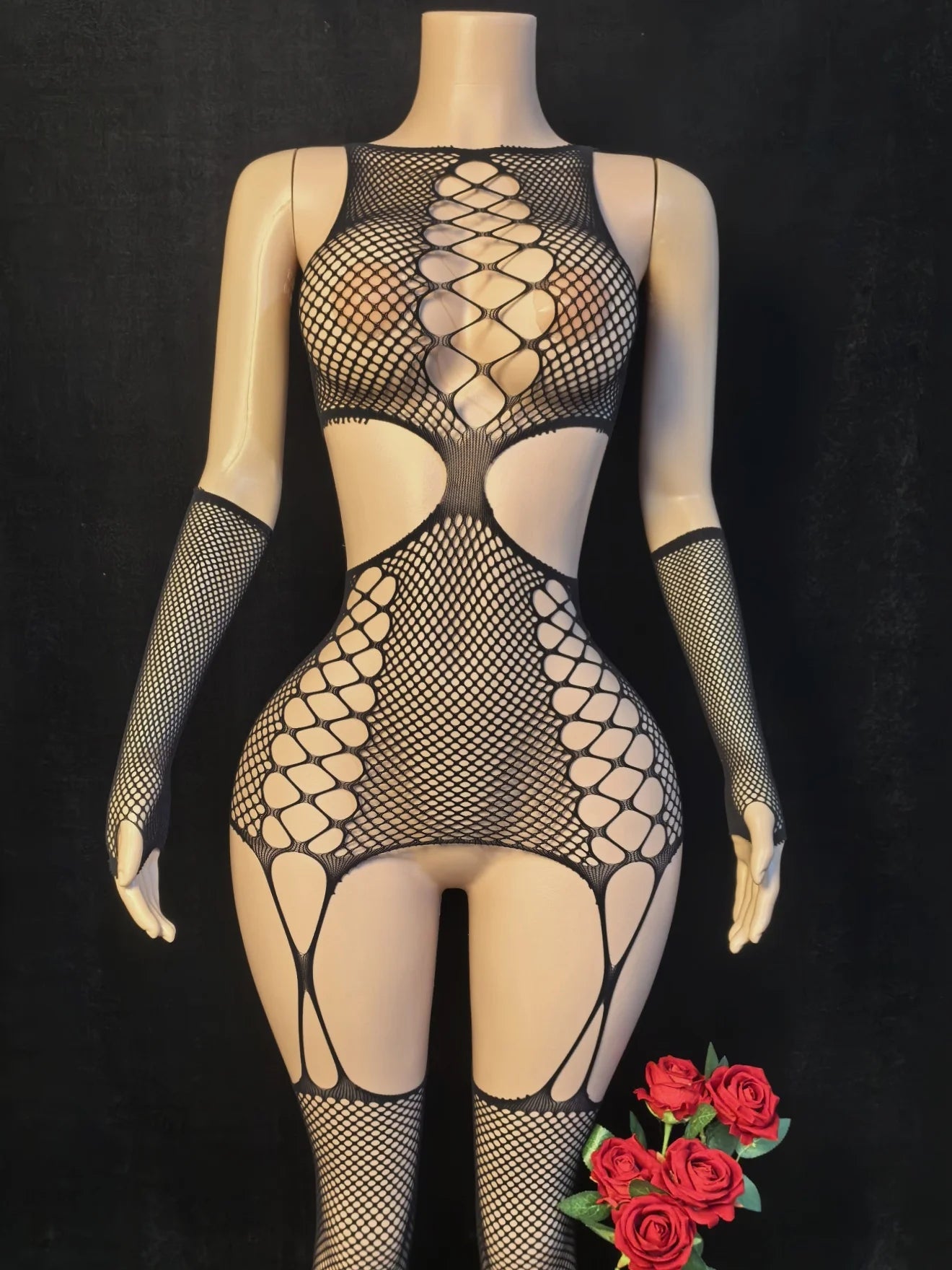 Women's One-Piece Lace Babydoll Bodysuit – Elegant Sheer Lingerie & Intimate Sleepwear