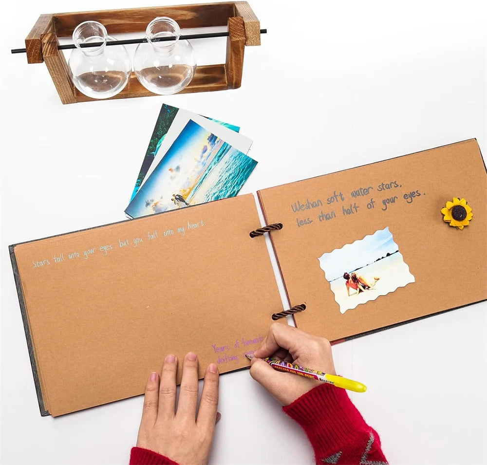 40 Pages DIY Adventure Album Photo Album Handmade Scrapbook Adventure Book Retro Kraft Album Anniversary Wedding Guest Book