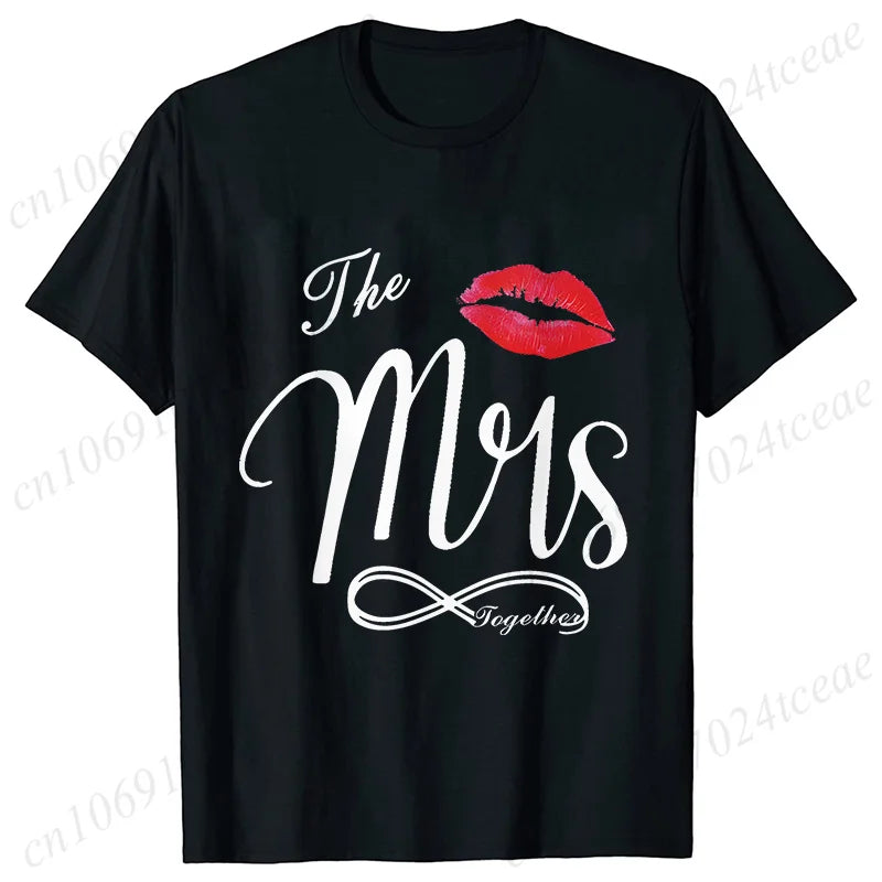 Personalized Mr. and Mrs. Shirt,Wifey Hubby T-shirts,Just Married Tops,Wedding Anniversary Gift,Matching Couples Lover Shirts