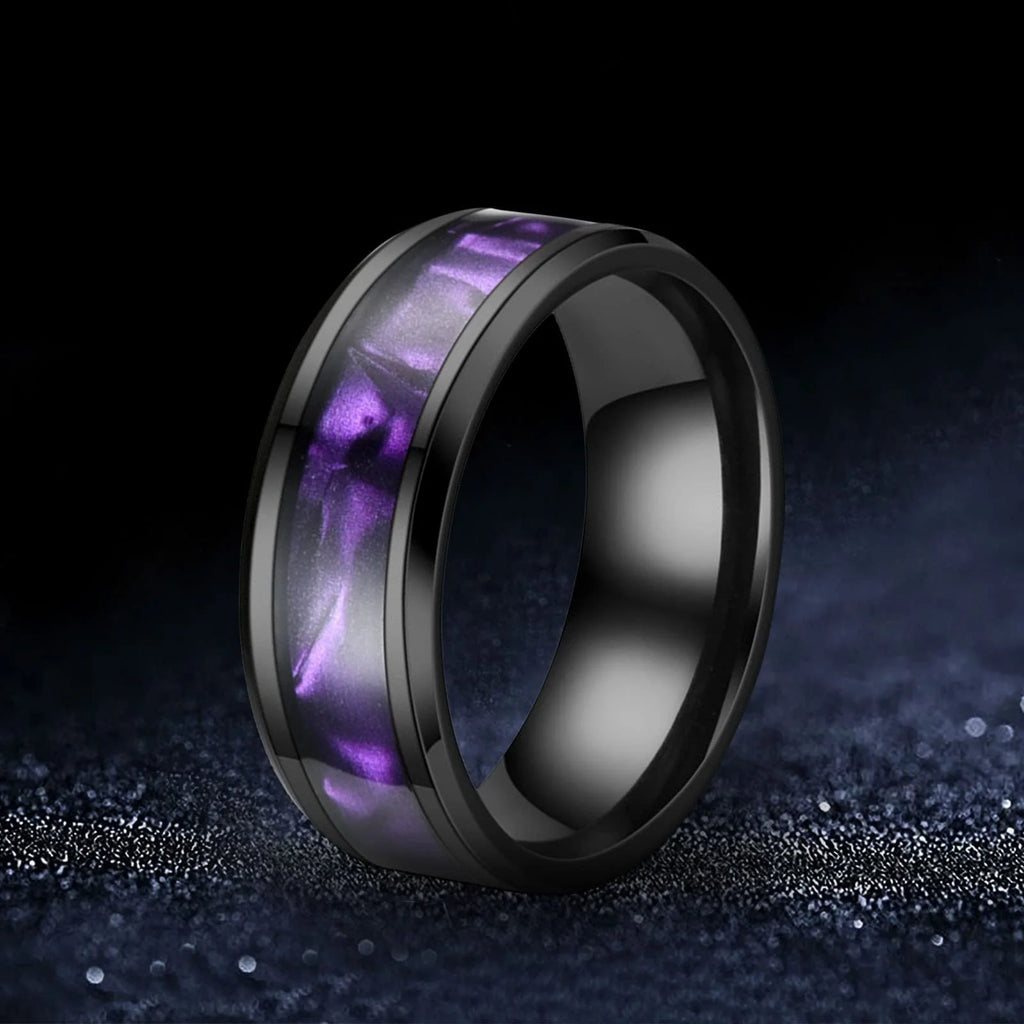 Fashion Couple Rings Romantic Women Heart Purple Rhinestones Zircon Ring Men's Women's Engagement Party Gift Jewelry Wholesale
