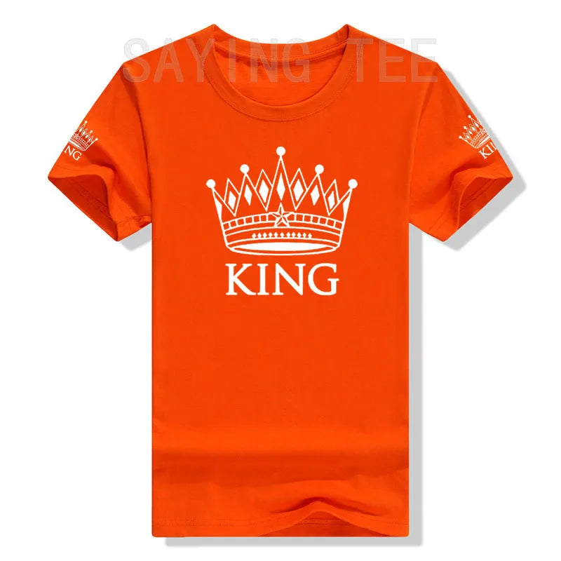 Matching Shirts for Couples Set for Him and Her King Queen T-Shirts Boyfriends Girlfriends Clothes Short Sleeve Graphic Tee Tops