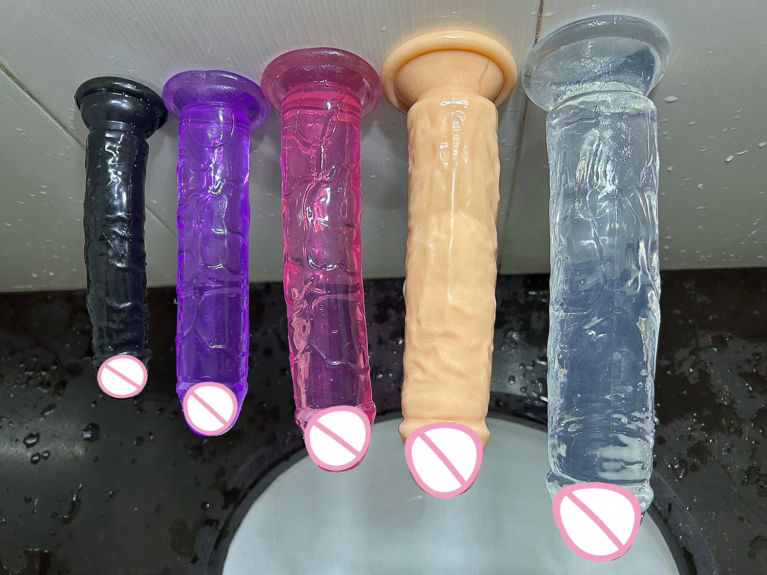 Realistic Jelly Dildo with Suction Cup – 6 Sizes for Women & Men