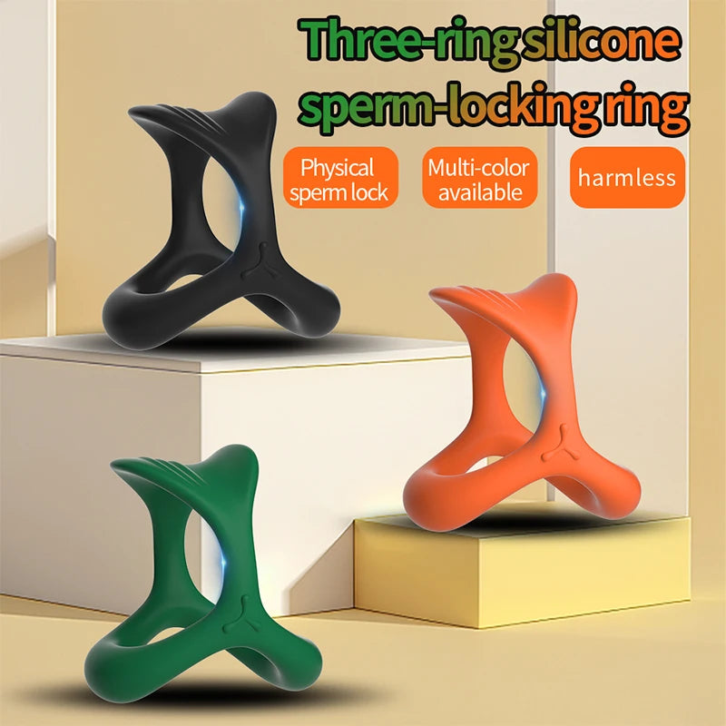 Bondage Penis Ring Sleeve Silicone Chastity Cage Cockring Sex Toy Fors Men Gay Delay Ejaculation Strong Erection Penis Extender