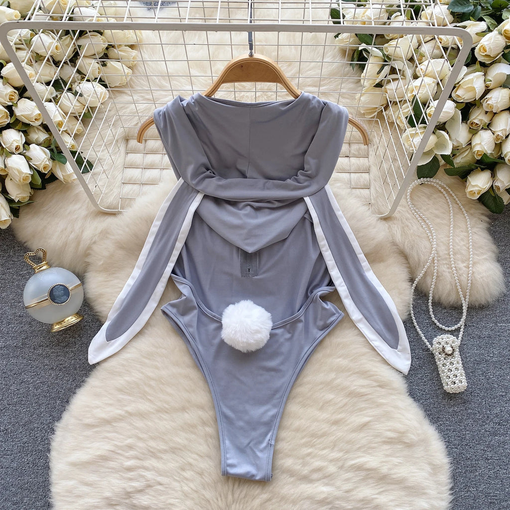 Sexy Sweet Cute Hotsweet Women's Jumpsuit Rabbit Girl Roleplay Cosplay Costume Shirt Hollow Out Backless Sexy Lingerie Jumpsuit
