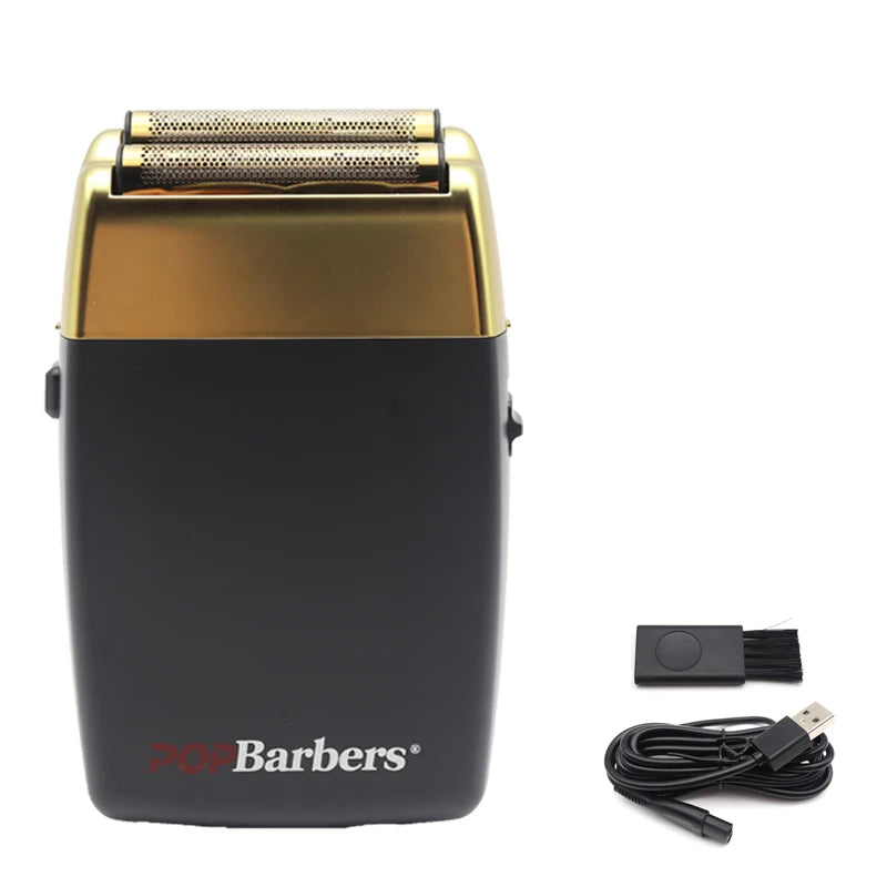 Professional Barber Shaver 11000RPM 7W Double Foil Beard Trimmer Electric Shaver for Men Pop Barbers