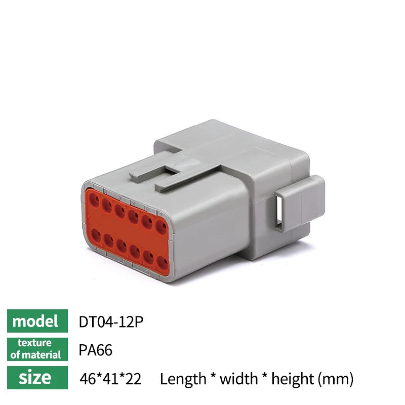 DT Series Deutsch Waterproof Connector Kit Repair Tool Portable Box Suit DT06-2/3/4/6/8/12S DT04-2/3/4/6/8/12P Terminal & Pliers
