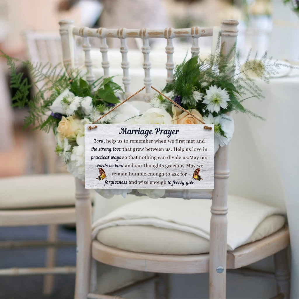 Marriage Prayer Wood Plaque,Decorative Wall Art Room Decor, Farmhouse Hanging Wood Sign,Christian Wall Decor,Wedding Decoration