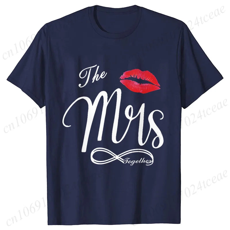 Personalized Mr. and Mrs. Shirt,Wifey Hubby T-shirts,Just Married Tops,Wedding Anniversary Gift,Matching Couples Lover Shirts