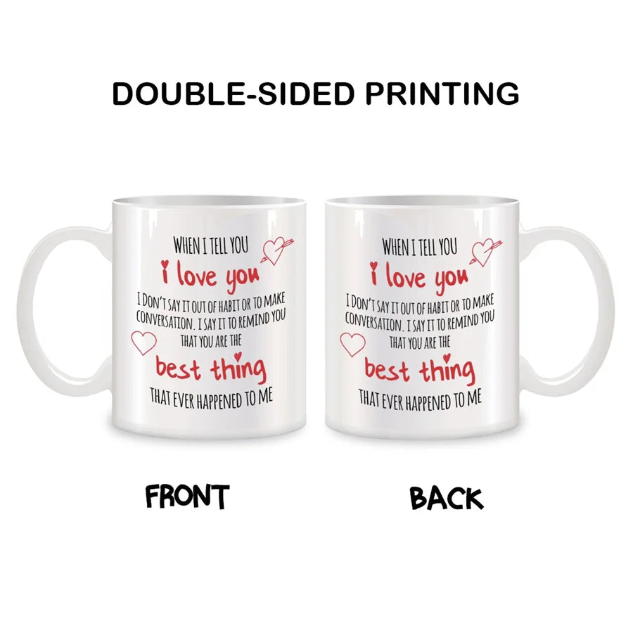 I Love You, You are The Best Thing Mugs For Boyfriend Girlfriend Birthday Gifts Novelty Coffee Ceramic Tea Cups White 11 oz