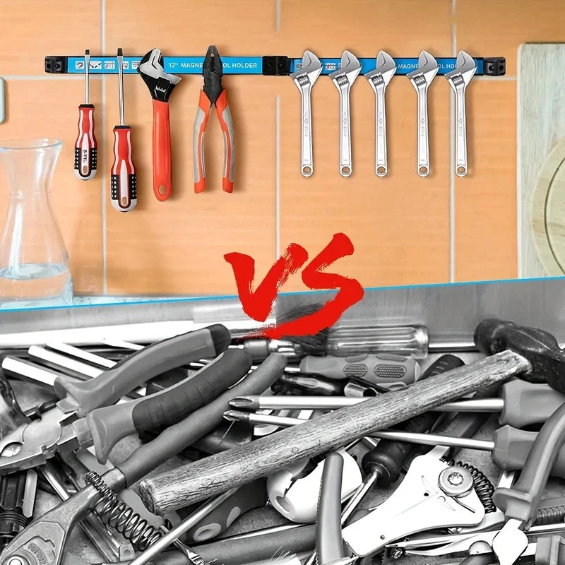 12 inch Magnetic Tool Holder Heavy Duty Tool Bar,Space Saving Metal Organizer Rack Tool for Workshop Garage Home