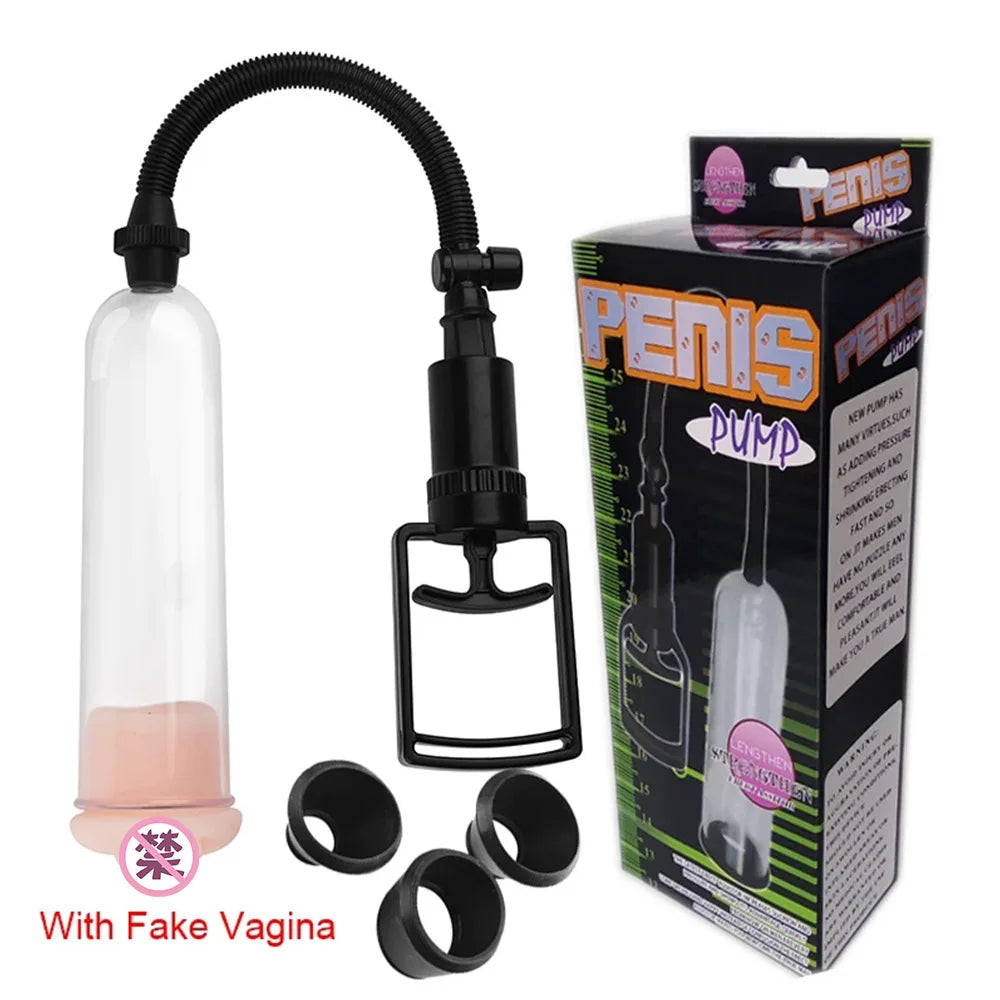 Adult Toy Penis Pump Male Masturbator for Adult Entertainment Penis Pump Increase Cock Length Enlarger Erotic For Adult Men 18+