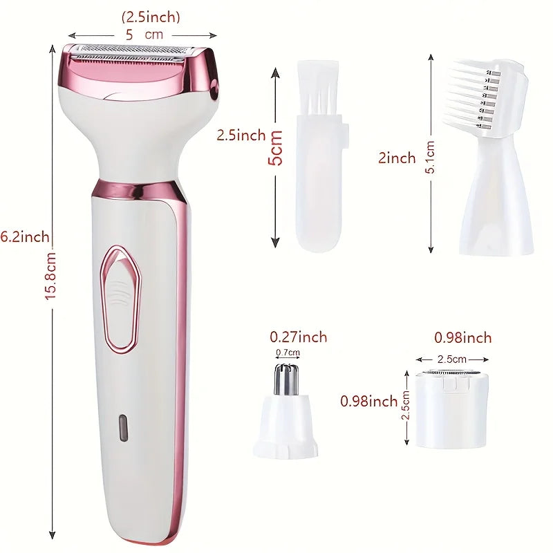HOMEFISH 4 in 1 Electric Razor for Shaver Lady Shaver Body for Armpit Bikini Arm Leg Face Mustache Portable Painless