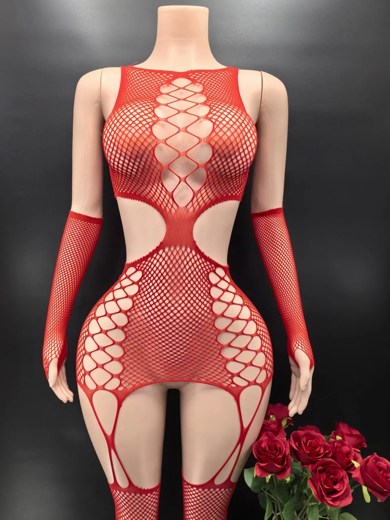 Women's One-Piece Lace Babydoll Bodysuit – Elegant Sheer Lingerie & Intimate Sleepwear