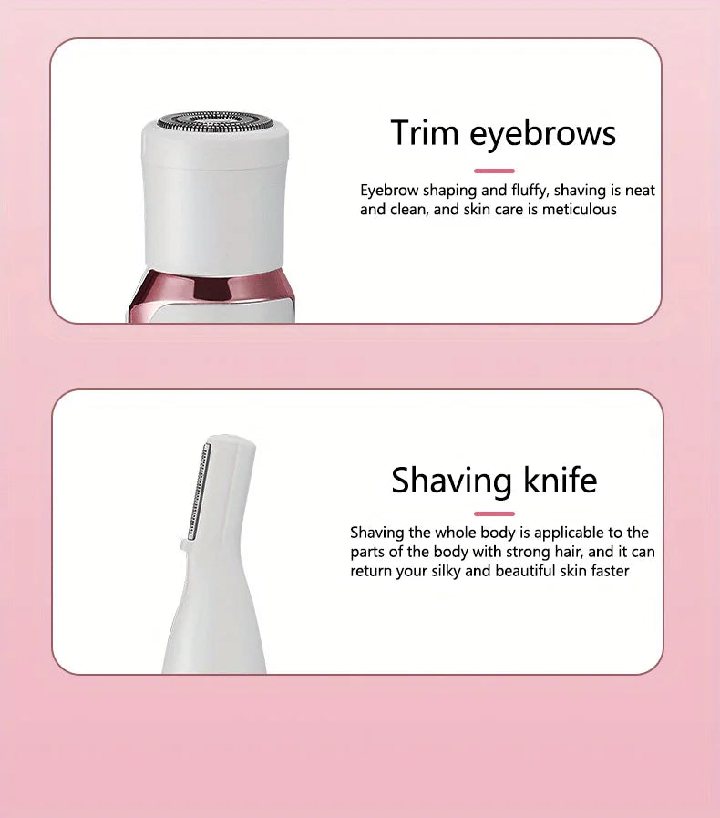 HOMEFISH 4 in 1 Electric Razor for Shaver Lady Shaver Body for Armpit Bikini Arm Leg Face Mustache Portable Painless