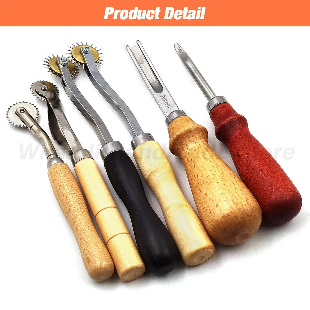 Professional Hand Sewing Leathercraft Tools Kit Saddle Groover Stitching Punch Carving Work Sets Tool For DIY Leather Accessory
