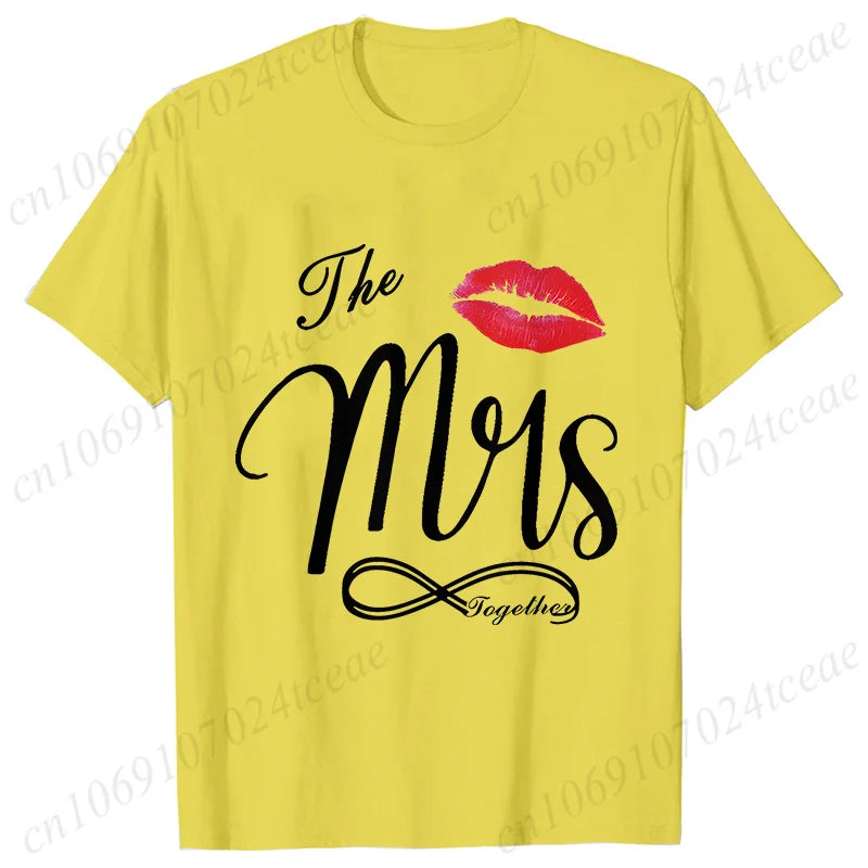 Personalized Mr. and Mrs. Shirt,Wifey Hubby T-shirts,Just Married Tops,Wedding Anniversary Gift,Matching Couples Lover Shirts