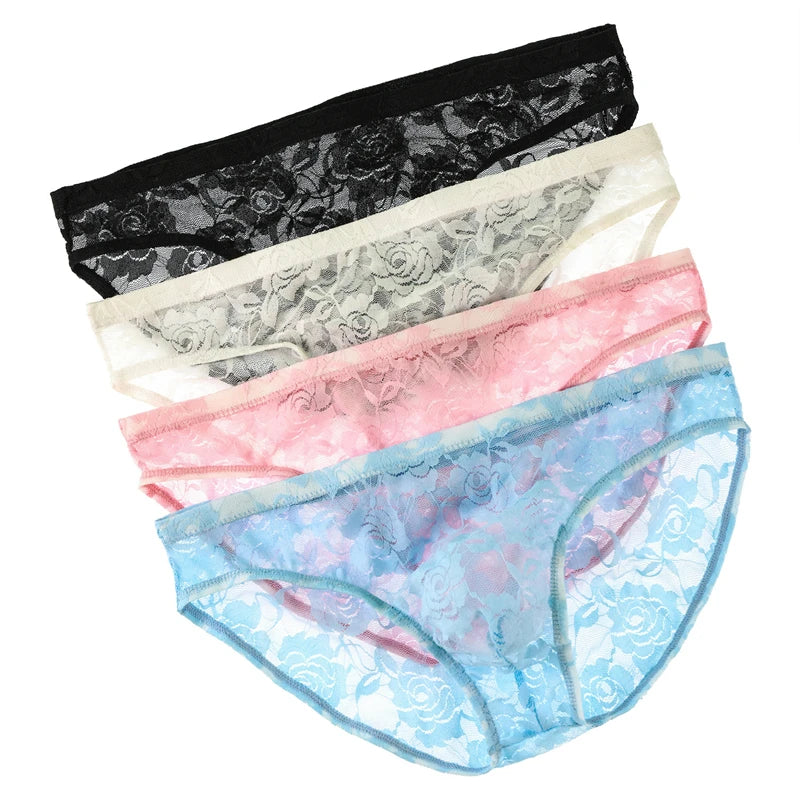 Men's Lace Mesh Sexy Underwear – Soft Elastic Intimate Briefs for Men
