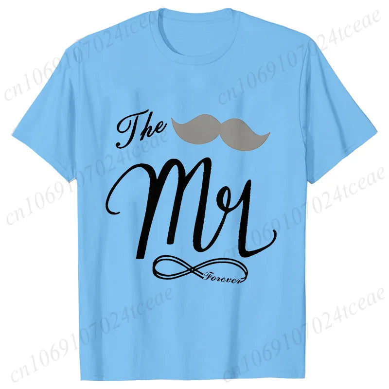 Personalized Mr. and Mrs. Shirt,Wifey Hubby T-shirts,Just Married Tops,Wedding Anniversary Gift,Matching Couples Lover Shirts