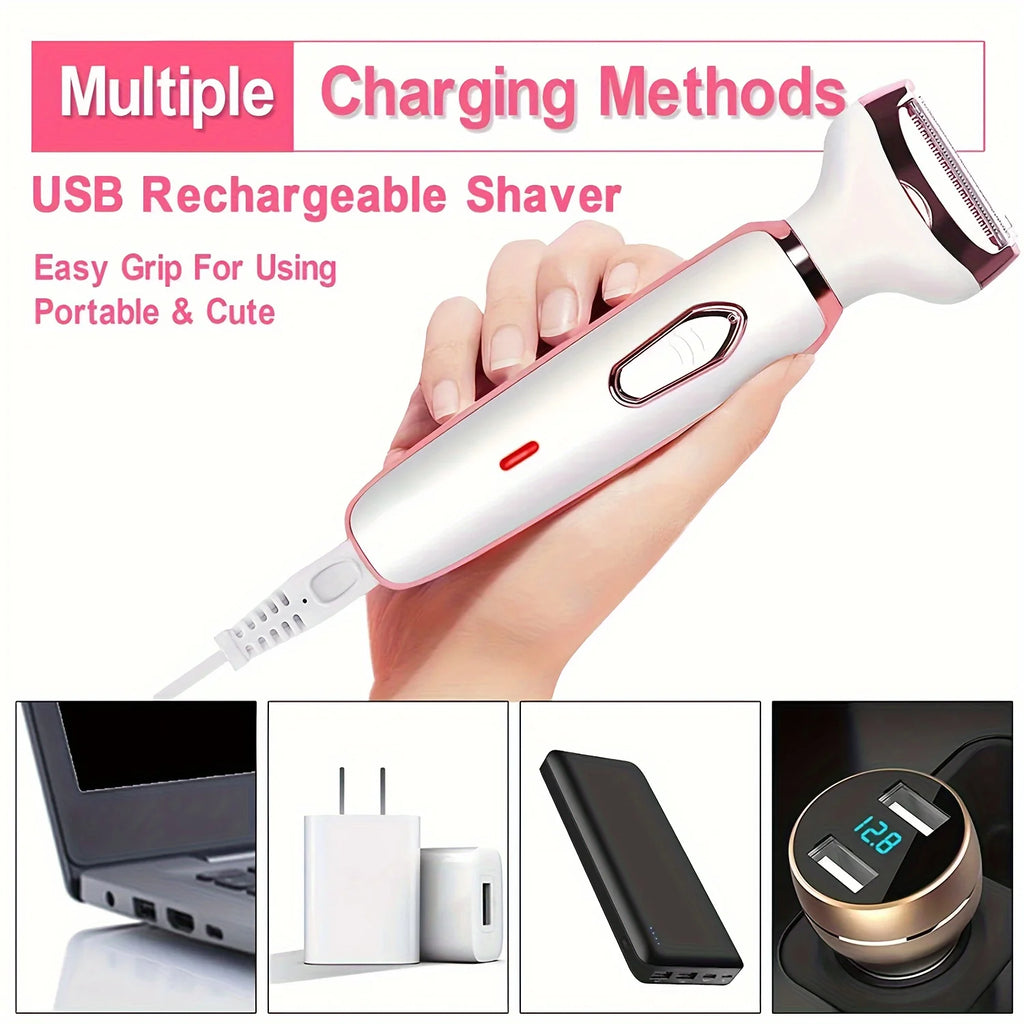 HOMEFISH 4 in 1 Electric Razor for Shaver Lady Shaver Body for Armpit Bikini Arm Leg Face Mustache Portable Painless