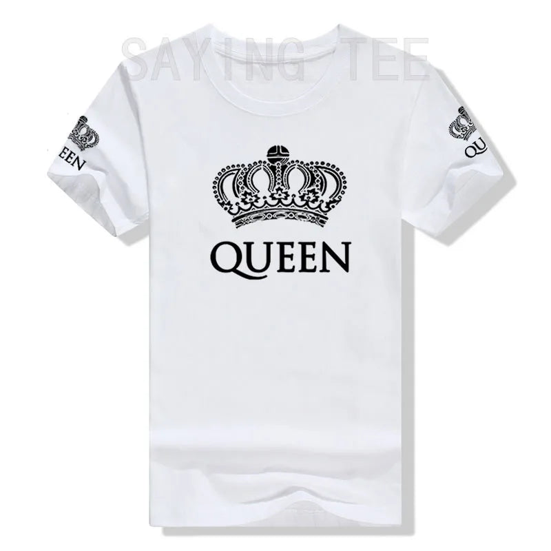 Matching Shirts for Couples Set for Him and Her King Queen T-Shirts Boyfriends Girlfriends Clothes Short Sleeve Graphic Tee Tops