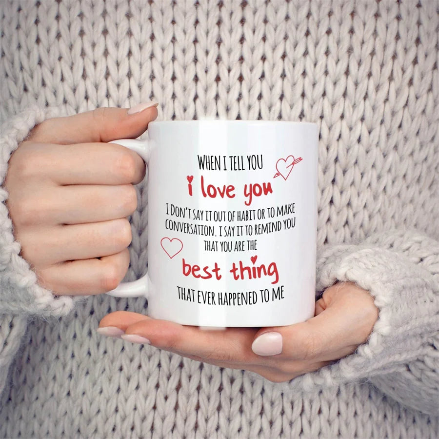 I Love You, You are The Best Thing Mugs For Boyfriend Girlfriend Birthday Gifts Novelty Coffee Ceramic Tea Cups White 11 oz