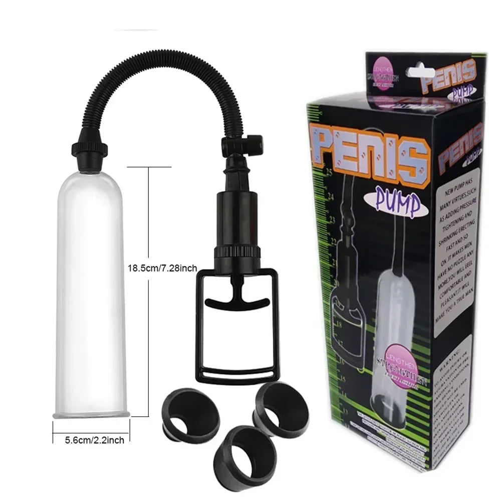 Adult Toy Penis Pump Male Masturbator for Adult Entertainment Penis Pump Increase Cock Length Enlarger Erotic For Adult Men 18+