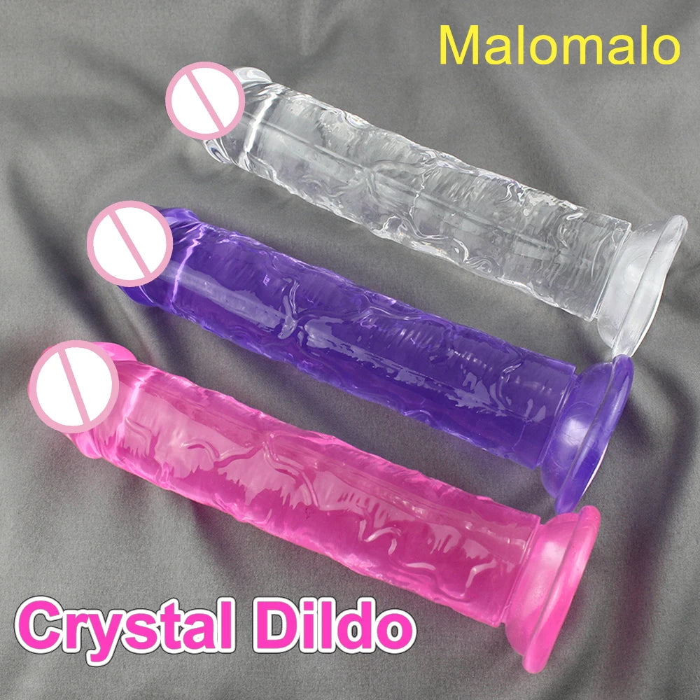 Realistic Jelly Dildo with Suction Cup – 6 Sizes for Women & Men