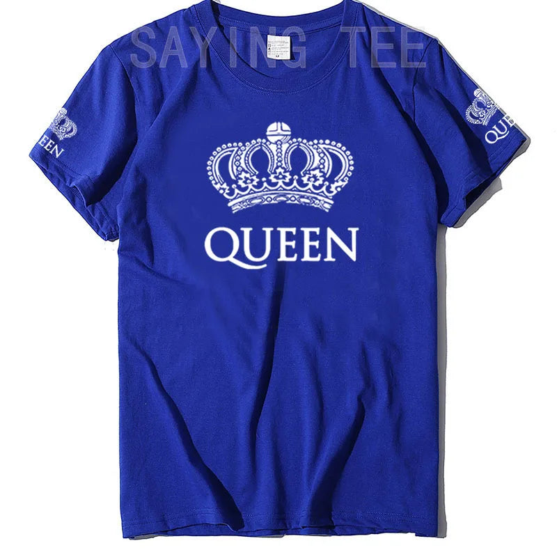 Matching Shirts for Couples Set for Him and Her King Queen T-Shirts Boyfriends Girlfriends Clothes Short Sleeve Graphic Tee Tops